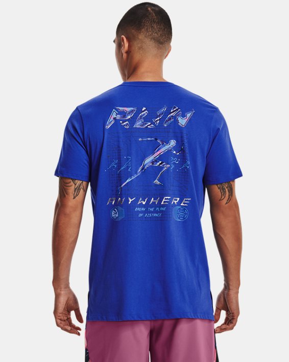 Men's UA Run Anywhere T-Shirt in Blue image number 1